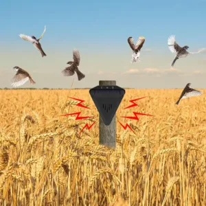 Solar Alarm Bird Repeller Solar Animal Repellents Repelling with 13 Modes of Sound Playback Bird Dog Repellent forOutdoor Garden