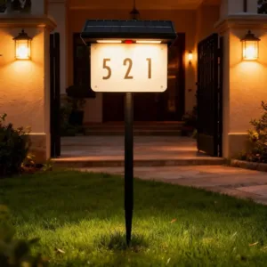 Waterproof Solar Address Sign Light Multifunctional Wall Mounted Solar Powered House Number Light Stake Mounted