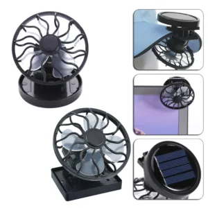 Clip-on Solar Powered Fan Sun Energy Panel Cooling Fan Portable Summer Air Cooler for Traveling Fishing Climbing