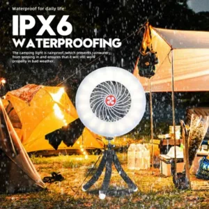 Multifunctional Solar Powered Camping Fan Light USB Rechargeable 2400mAh Portable Wireless Electric Ceiling Fan with Built-in