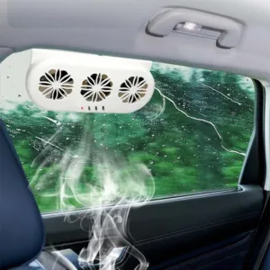 Exhaust Powerful Ventilation Window Radiator Radiator Fans 12V USB Cooling Car Fans with Solar Panel Rechargeable Solar Fan