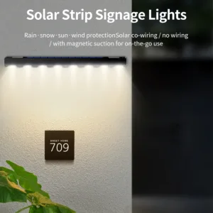 Outdoor Solar LED Address Light, Auto Dusk-to-Dawn Wall Lamp for House Numbers, Mailbox, Garden, Porch & Fence Signage