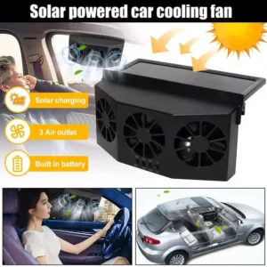 Car Fan Solar Window Sun Powered Auto Air Vent Cooling System Radiator Cooling Fan Energy Saving Styling Cooler