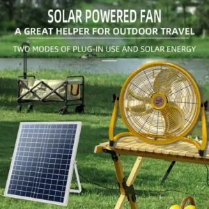 Solar charging fan outdoor fishing camping desktop floor fan mobile portable industrial commercial powerful fan