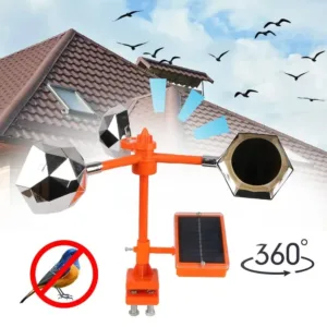 360° Solar Wind Powered Bird Repeller with Flash Reflectors and Alarm Sound, Automatic Outdoor Pest Control for Yard