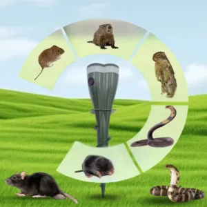 Solar Powered Mole Repellent Multifunctional Screw Shaped Repellent Vibration Gopher Repellent for Expel Mole Gopher Snake Vole